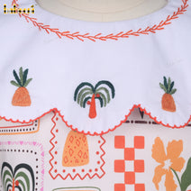 Girl dress knit 4.0 print with tropical pattern - DR4173