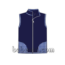 Cool navy blue sleeveless jacket with stripe fabric - PO 06