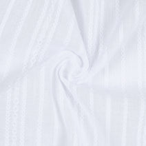 O1 - White geometric linen fabric