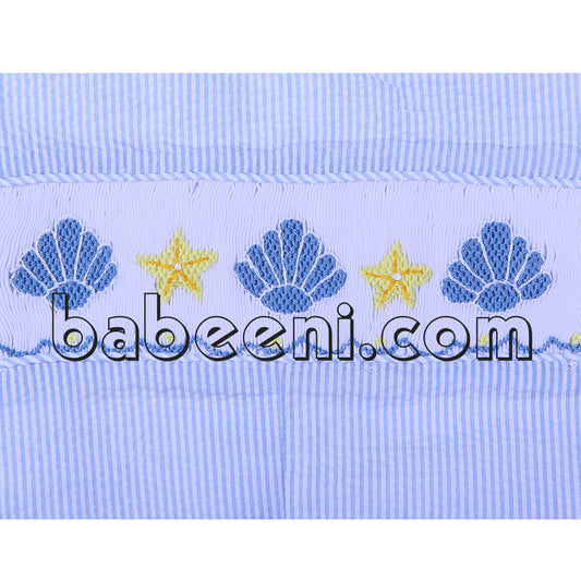 Lovely starfish and seashell smocked shortall - BC 603