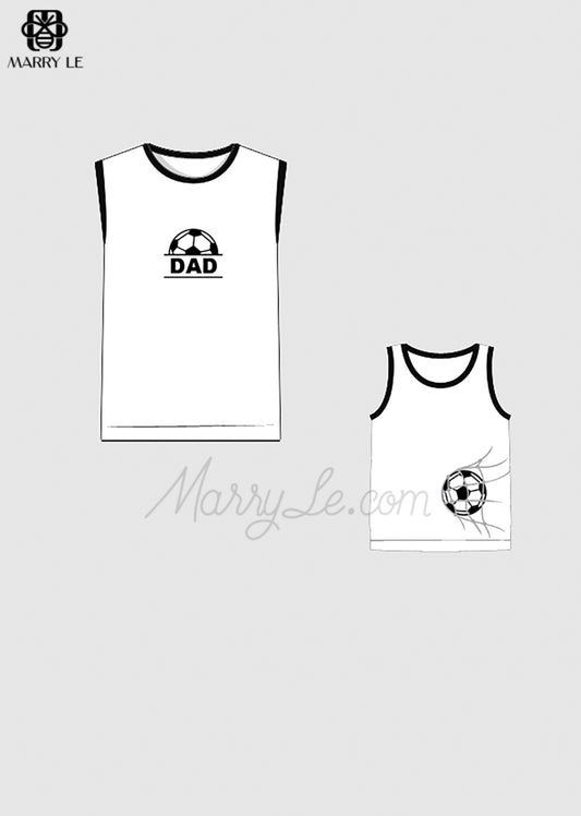 FOOTBALL APPLIQUE DADDY AND BOY T-SHIRT - MD389