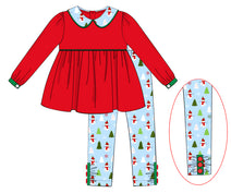 K118- Snow man and Christmas tree printed 4.0 knit fabric