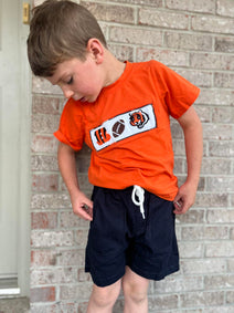 Smocked America Football For Boy