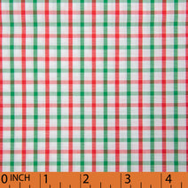 P13- Red, Green windowpane fabric