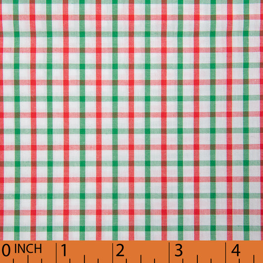 P13- Red, Green windowpane fabric