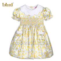 SL05- Tiny yellow floral satin printing 4.0