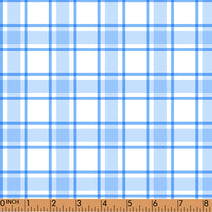 PP183 - mix blue plaid printing in 4.0 fabric