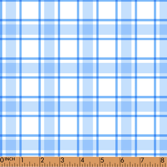 PP183 - mix blue plaid printing in 4.0 fabric