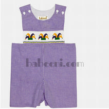 Clown hat smocked shortall for Mardi gras - BC 497