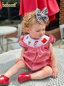 Lovely icecream hand-smocked baby girl bubble