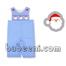 Cute Santa Claus smocked longall for baby boy - BC 622