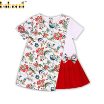 Gardenia Asymmetrical pleated Dress for little girl - DR 2881