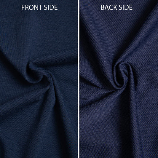 TY08- Navy plain two yarn knit fabric