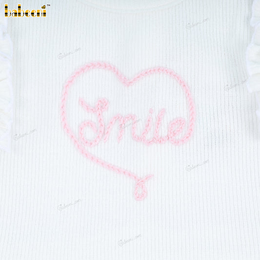 Girl White Sweater Custom Name - DR3805