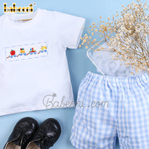 Cute smocked back to school boy set -BC 911