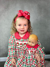 Wreath smocked dress for Christmas