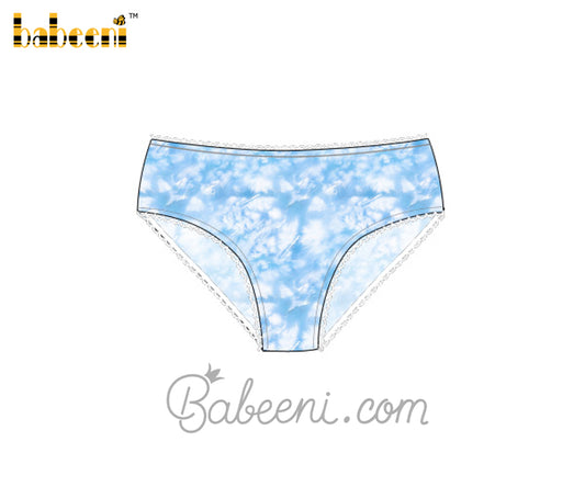 Light blue tie dry printed women underwear - UW 06