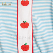 Red apple boy bubble blue stripe knit - BC 908