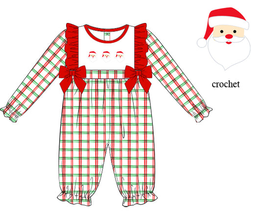 F131- green, red plaid pique printing 4.0