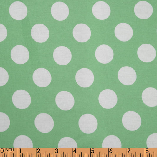 K134 - Mint dot white printed 4.0 fabric