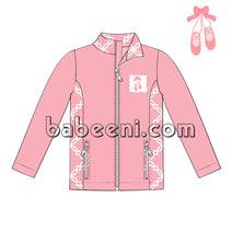 Beautiful light pink smocked jacket for girls - PO 02