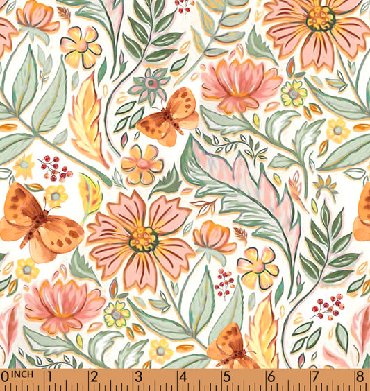 I53- Butterly floral woven printing 4.0