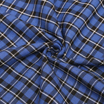 T09- Navy, Black, White Tartan Fabric