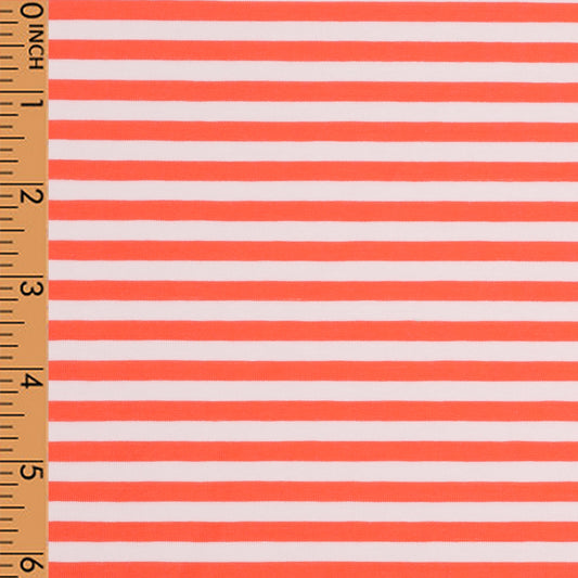 K111- Coral mini stripe knit fabric