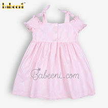 Bow embroidery baby white dress - DR 3412