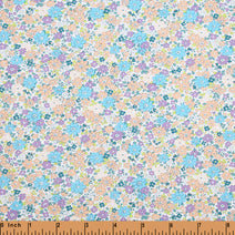 F197- Apricot Illusion, blue floral