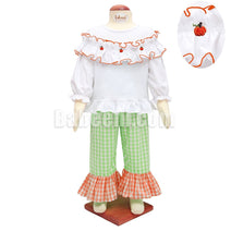 Pretty pumpkin ruffle embroidery girl set - DR 2858