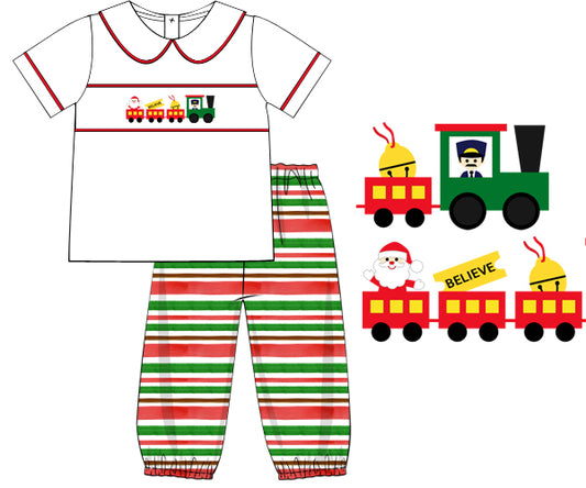 F130- Stripe Green, red pique printing 4.0