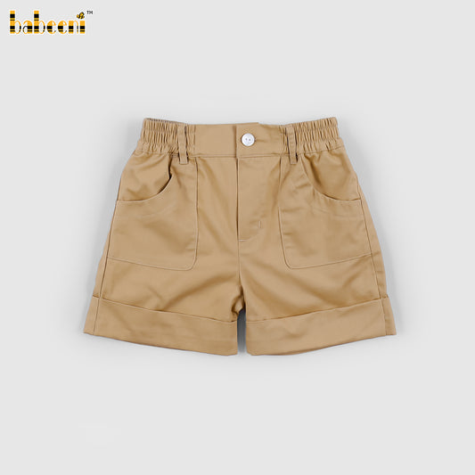 BC1469-Boys Cream Khaki Classic Shorts