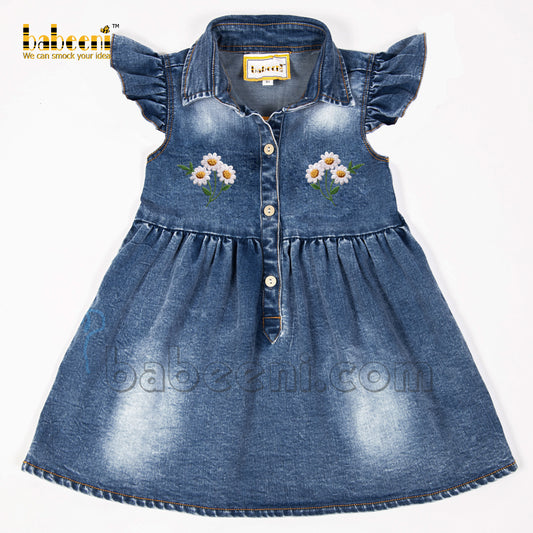 Lovely flower handmade denim dress - DC 30