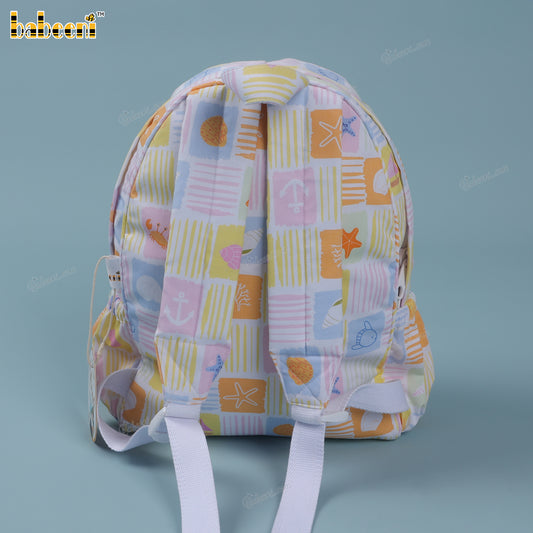 Kid Backpack With Colorful Sea Creature In Small Square - KB88