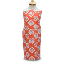 I25 - coral  with mint coral sunflower printed fabric