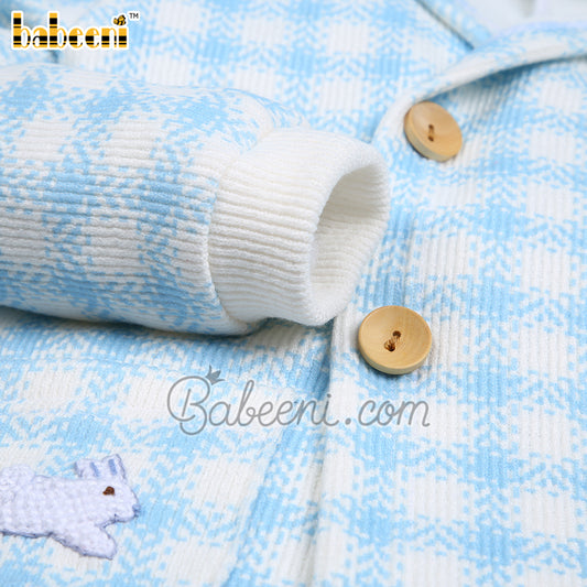 Elegant rabbit embroidery baby cardigan - ST 117