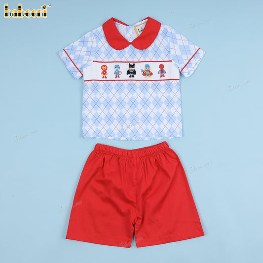 Boy Hand Smocked Super Heros - BC1189