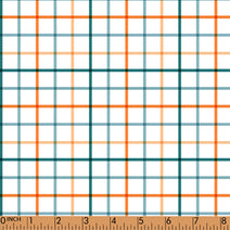 PP187 - dark green, orange windowpane print 4.0