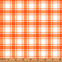 PP174- orange plaid printing 4.0 fabric