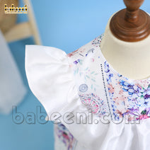 Glamorous floral taffeta printing baby dress – DR 3272