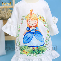 Luxurious princess printed baby dress - DR 3259