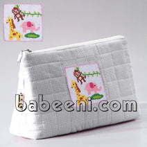 Cute animals hand smocked cosmetic bag - QA 13