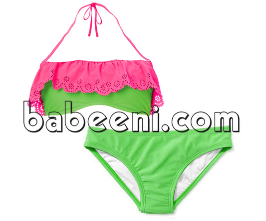 Lazer-cut strap swimwear for little girl - SW 381