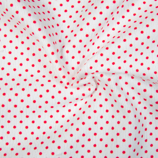 D112- Orange in white pique fabric