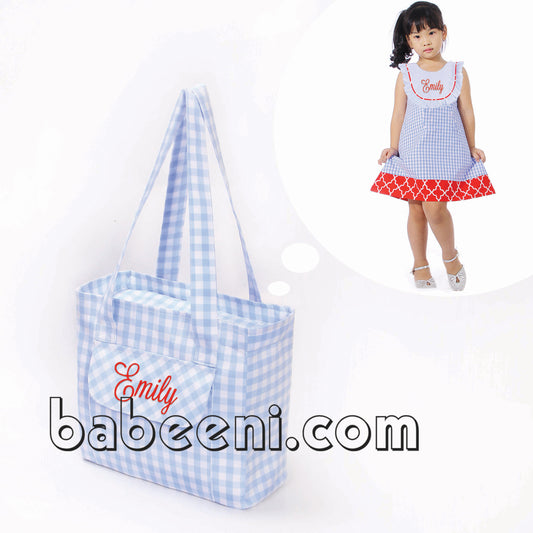 Plain blue kid bag for little girls - KB 11