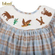 Fall winter smocked bishop dress - DR 3116