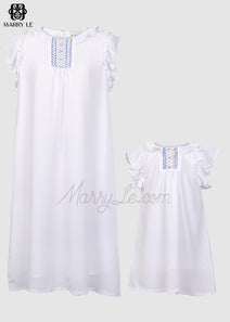 Flower hand smocked mommy & me dress - MD536