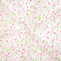 F109- pink lily floral fabric