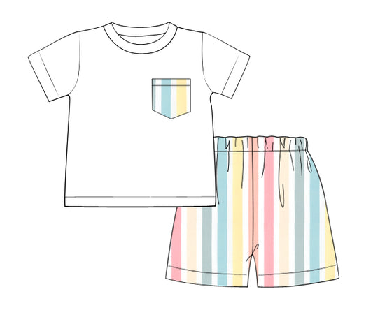 IB725 - multi Pastel color large stripe